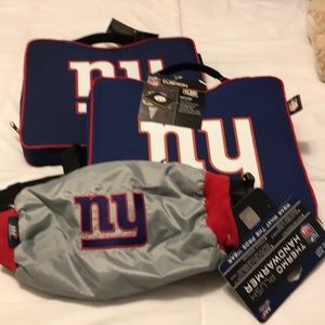 NY Giants seat cushions and thermo hand warmer
